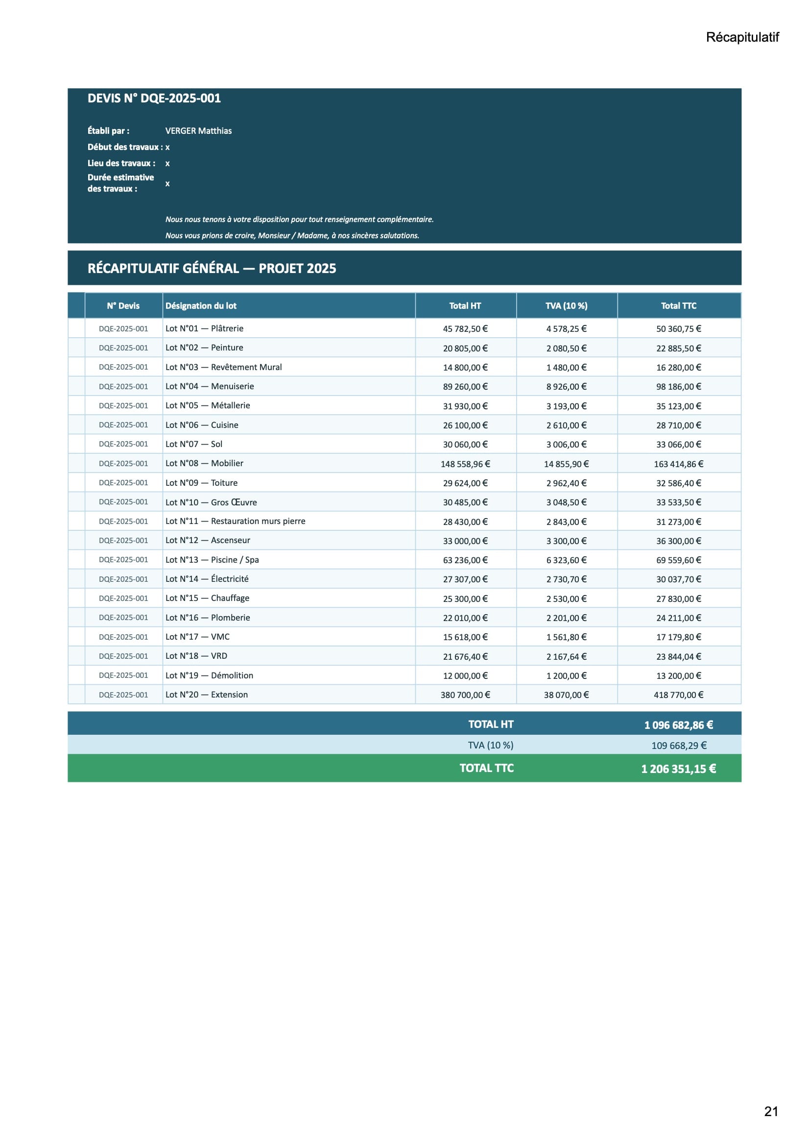 Plan — page 1/21