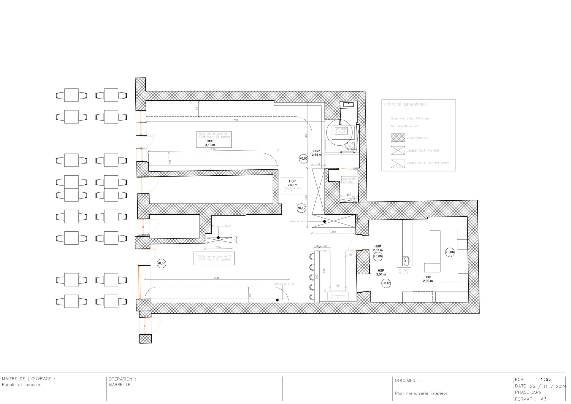 Plan menuiserie d'intérieur