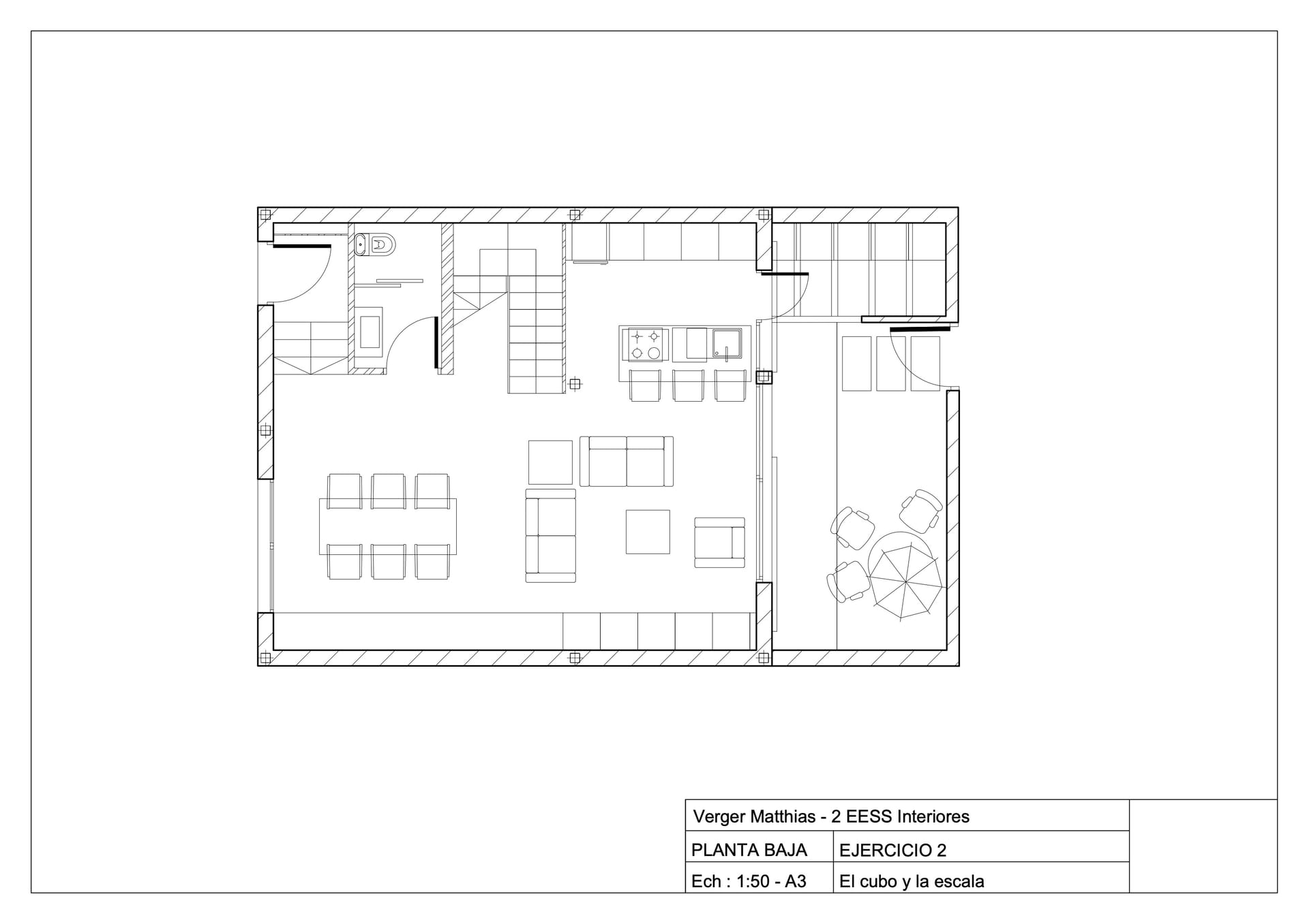 Plan rez-de-chaussée 1:50